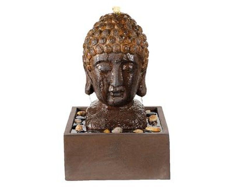 Fuente cabeza buda de poliresina para exterior Lumineo