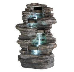 Fuente de Roca con Cascada de Poliresina L53-W53-H98