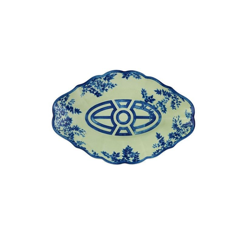 Fuente mediana de porcelana en azul y blanco antiguo, 34,6 x 23 x 5 cm | The Meaning