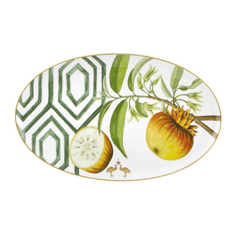 Fuente oval grande de porcelana, 39,2x24,4x2,5 cm | Amazónia