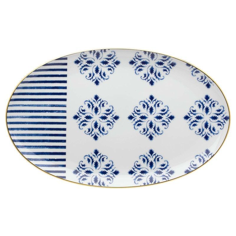 Fuente oval grande porcelana Transatlântica, 39,3x24,4x2,4 cm