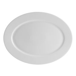Fuente oval L de porcelana en blanco, 32,5 x 42,5 x 3,4 cm | Broadway White