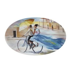 Fuente oval Noiva de porcelana en multicolor, 39,4 x 24,5 x 2,4 cm | Pedalando