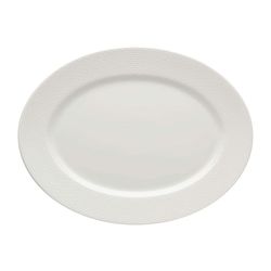 Fuente oval pequeña de porcelana en blanco, 32,6 x 24,8 x 2,6 cm | Cesta