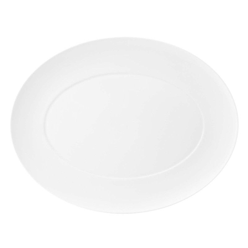 Fuente oval Pequeña porcelana Domo Whité, 34,7x26,5x2,8 cm