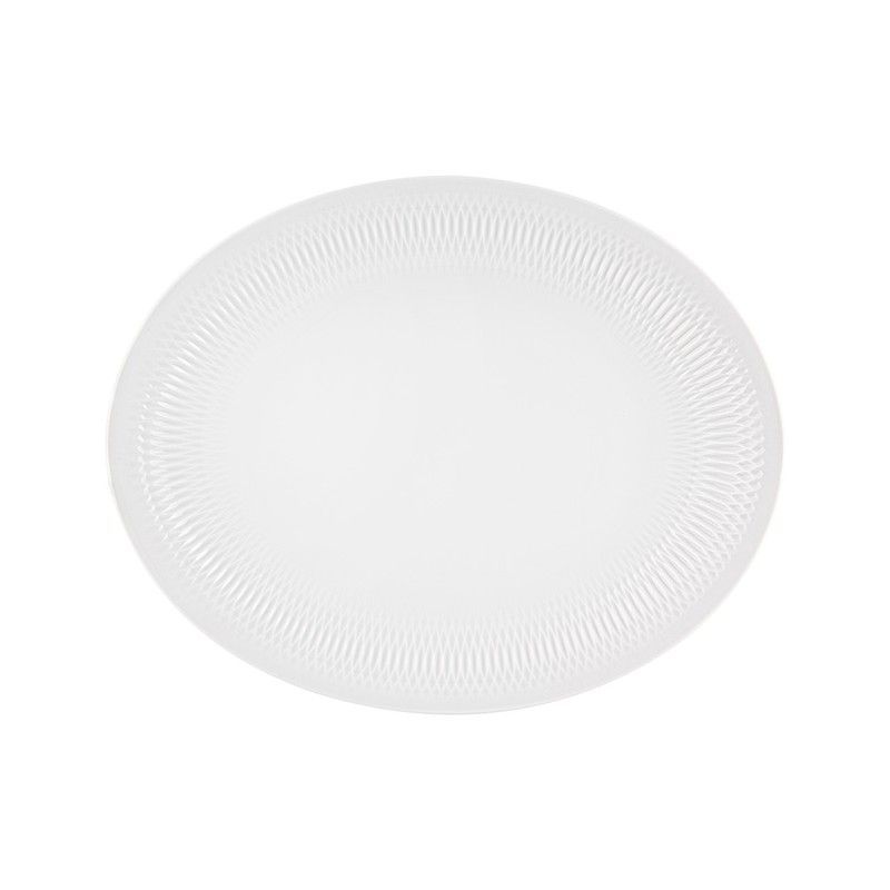 Fuente ovalada de porcelana en Blanco, 34,8 x 27,7 x 3,7 cm | Utopia