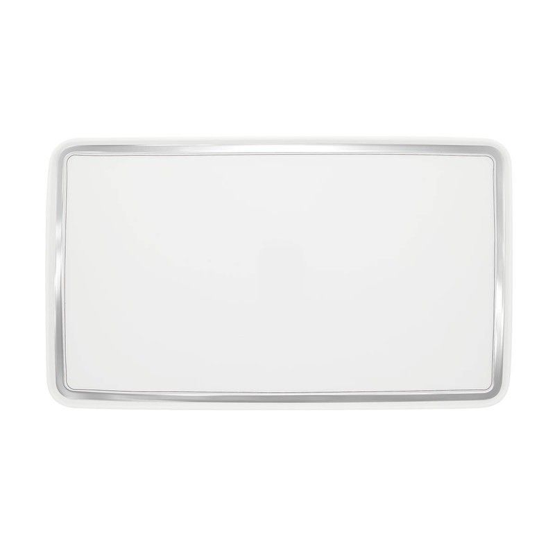 Fuente rectangular mediana de porcelana en blanco y platino, 34,3 x 19,9 x 1,8 cm | Trasso