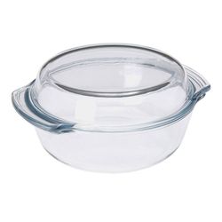 Fuente redonda cristal con tapa 22.5x8cm 1,7l
