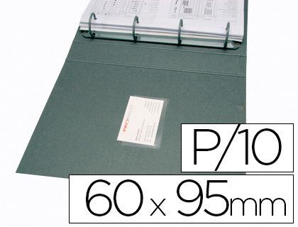 Funda Autoadhesiva Q-Connect para Tarjetas de Visita 60X95Mm Pack de 10 Unidades