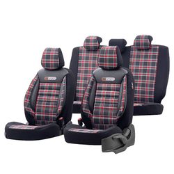 FUNDA COMPLETA UNIVERSAL GTI SPORTS DESIGN COLOR NEGRO/ROJA