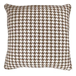 Funda de cojín, 60  x  60 cm, con estampado pata de gallo marrón y blanco, | Colección Ribe