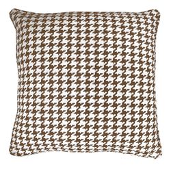 Funda de cojín con estampado pata de gallo marrón y blanco, 60 x 60 cm | Ribe