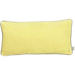Funda de cojín de terciopelo amarillo limón, 30 x 60 cm