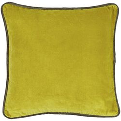 Funda de cojín de terciopelo amarillo ocre, 45 x 45 cm