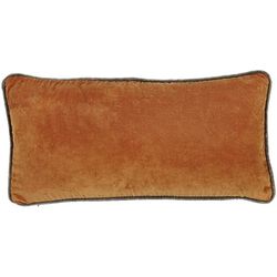 Funda de cojín de terciopelo naranja oscuro, 30 x 60 cm