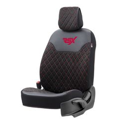 FUNDA DELANTERA POLIPIEL UNIVERSAL RSX DIAMOND COLOR NEGRO/ROJO