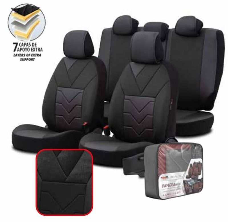 FUNDA "ESPECIAL" COMPLETA PANGEA DESIGN FABRIC COMBINADA COLOR NEGRA