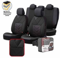 FUNDA "ESPECIAL" COMPLETA PANGEA DESIGN FABRIC COMBINADA COLOR NEGRA