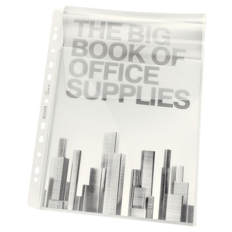 Funda fuelle con solapa capacidad 20 mm (Bolsa 5). PP 180 micras. Multitaladro. DIN A4. 11 taladros