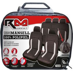 *FUNDA INTERIOR 100% POLIPIEL "MANSELL" COLOR NEGRA / GRIS, UNIVERSAL