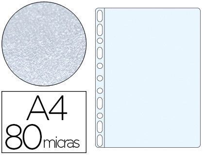 Funda Multitaladro Q-Connect Din A4 80 Mc Piel de Naranja Bolsa de 10 Unidades