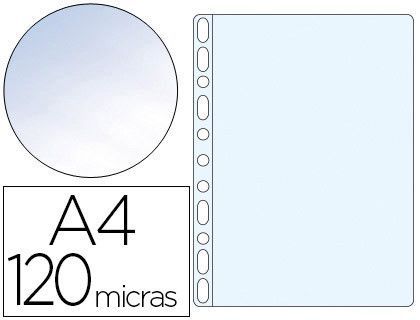 Funda Multitaladro Q-Connect Folio 120 Mc Cristal Caja de 100 Unidades