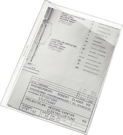 Funda para planos en PVC sin refuerzo. Caja de 100 fundas