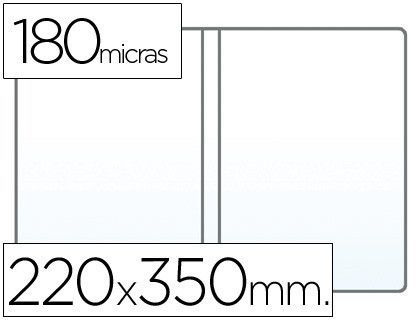 Funda Portadocumento Cuarto Doble 180 Micras Pvc Transparente 220X350Mm