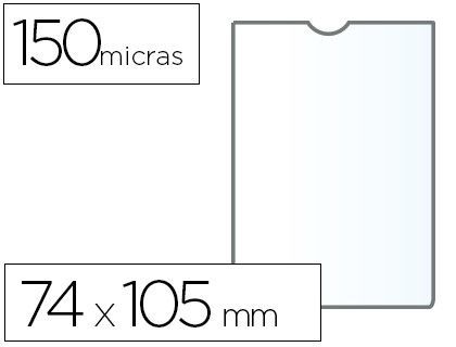 Funda Portadocumento Q-Connect Din A7 150 Micras Pvc Transparente con Uñero 74X105 Mm