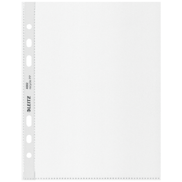 Funda portadocumentos (Bolsa 25). PP "Piel de naranja" con refuerzo. 100 micras. Leitz Recycle. DIN A5. 6 taladros