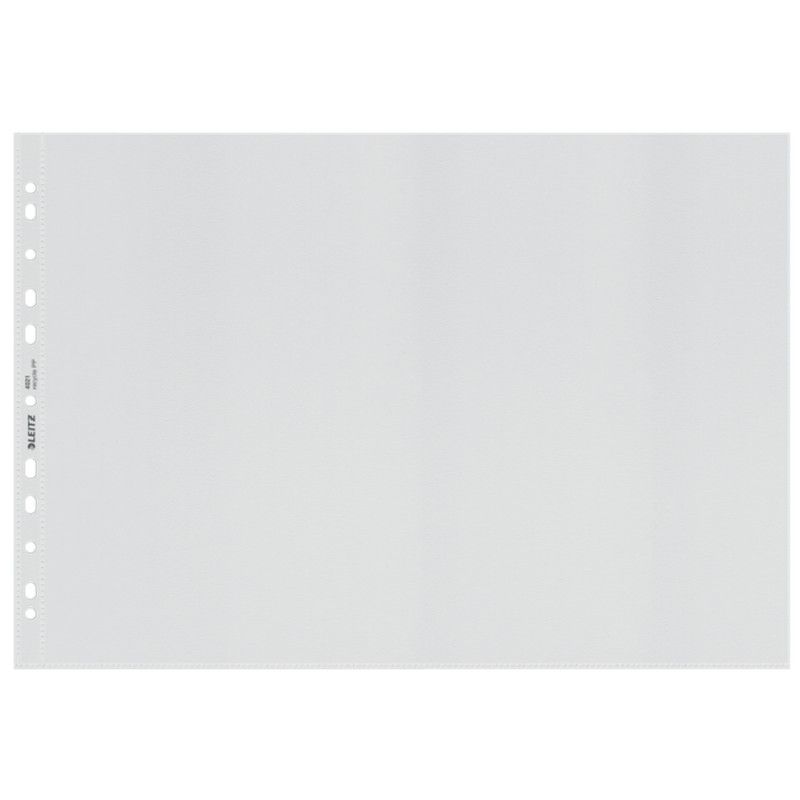 Funda portadocumentos (Bolsa 25). PP "Piel de naranja" con refuerzo. 100 micras. Leitz Recycle. DIN A3. 11 taladros