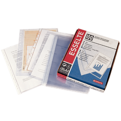 Funda portadocumentos. (Caja 100) PVC con refuerzo. 80 micras. Multitaladro. Folio. 16 taladros