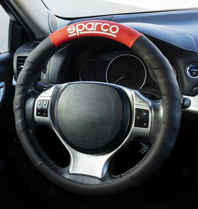 FUNDA SPARCO PARA VOLANTE DE COCHE DE COLOR ROJO