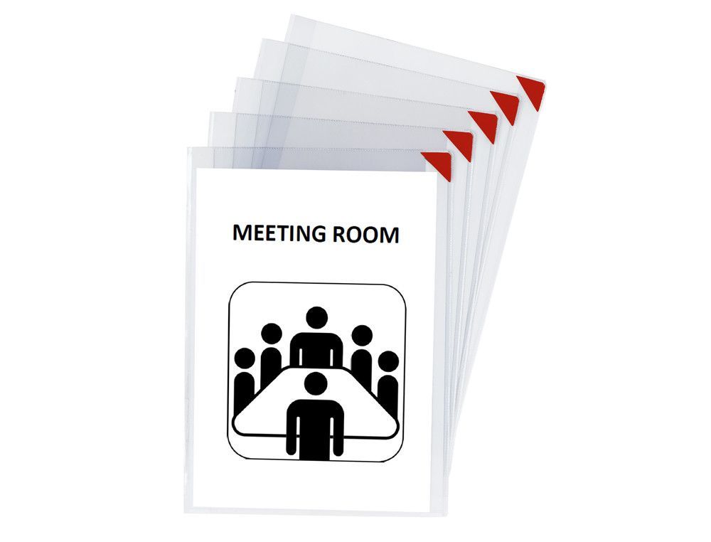 Fundas para información adhesivas removibles (5 unidades)