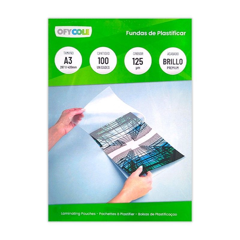 Fundas Plastificar A3-125 Micras Ofycole C/100