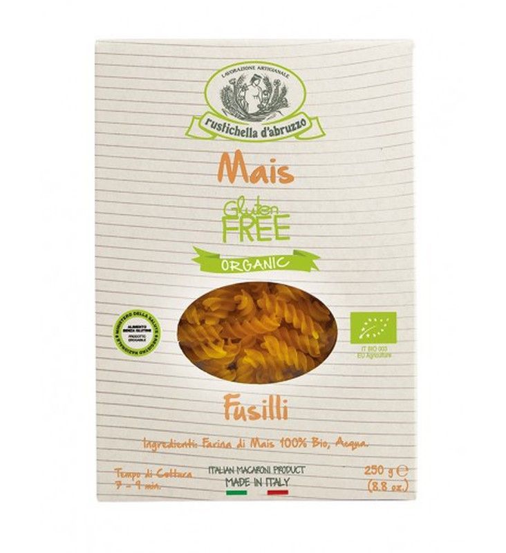Fusilli de maiz sin gluten rustichella d'abruzzo 250 grs bio