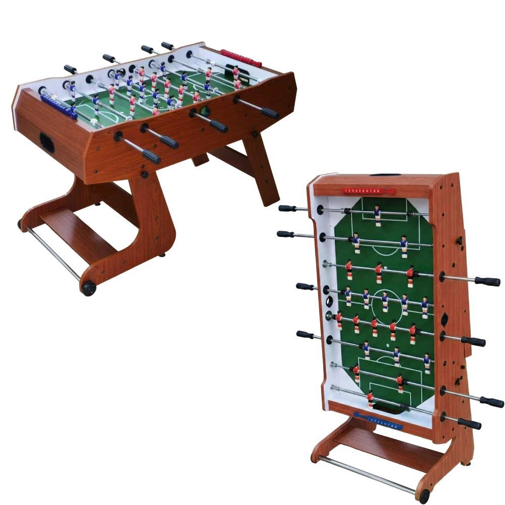 Futbolín Plegable con Ruedas madera oscuro 2247