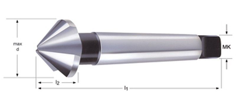 G138 - dormer hss brillante mango cónico 90° avellanadores de mango cónico - 90° din 335 d