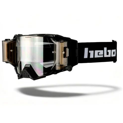 Gafas Moto Off-Road Hebo Atom Negras con Roll Off Kit HG1009N