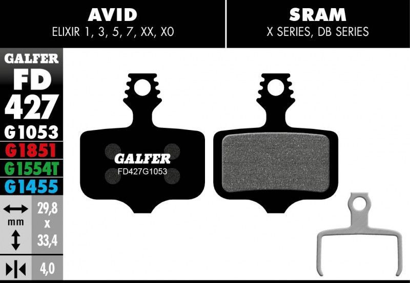 Galfer bike standard brake pad avid elixir - sram xx
