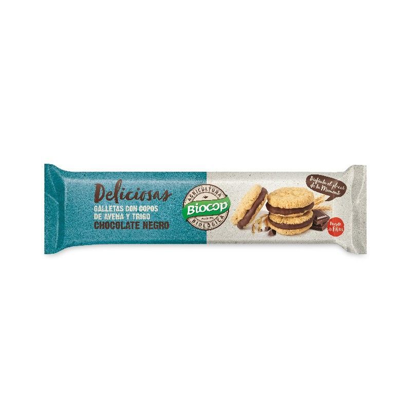 Galleta bio deliciosas rellena choco negro biocop 150g