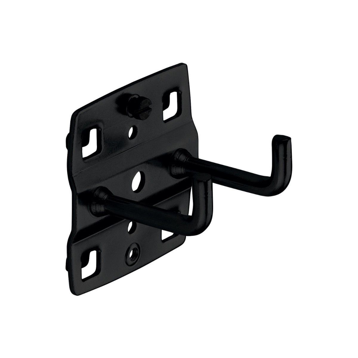 Gancho de doble rosca en ángulo recto, negro (35 mm)