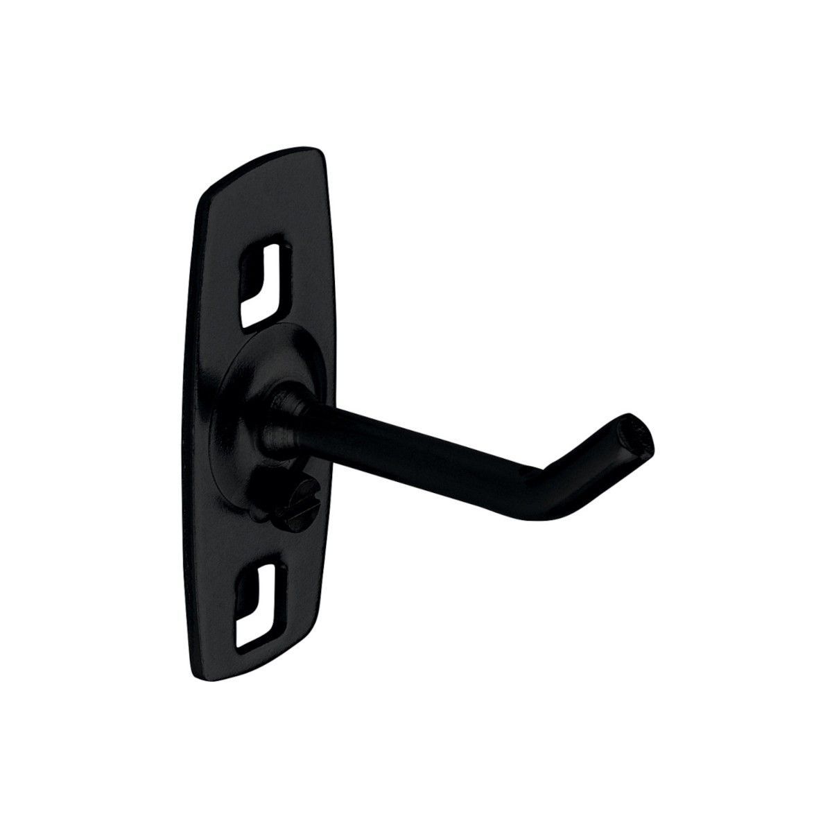 Gancho enroscable con caña acodada, negro (50 mm)