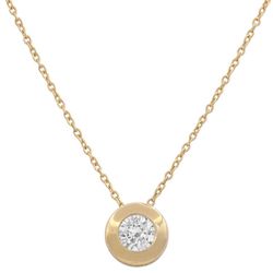 Gargantilla colgante de mujer en oro 18kilates chatón circonita con cadena