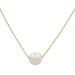 Gargantilla de mujer en oro 18K con cadena y perla cultivada esférica