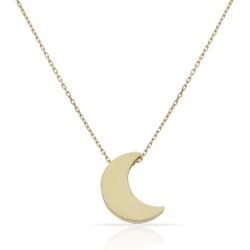 Gargantilla media luna en oro de 18 kilates con cadena incorporada