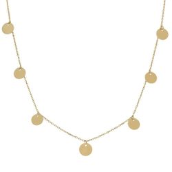 Gargantilla mujer en oro 18K círculos diámetro 7mm con cadena forzada