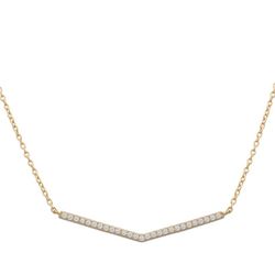Gargantilla mujer en oro de 18 kilates acabado en pico con pave de circonitas