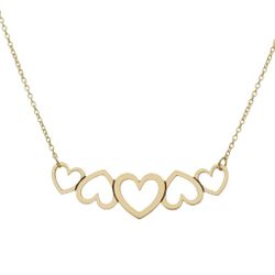 Gargantilla oro 18 Kilates con cinco corazones