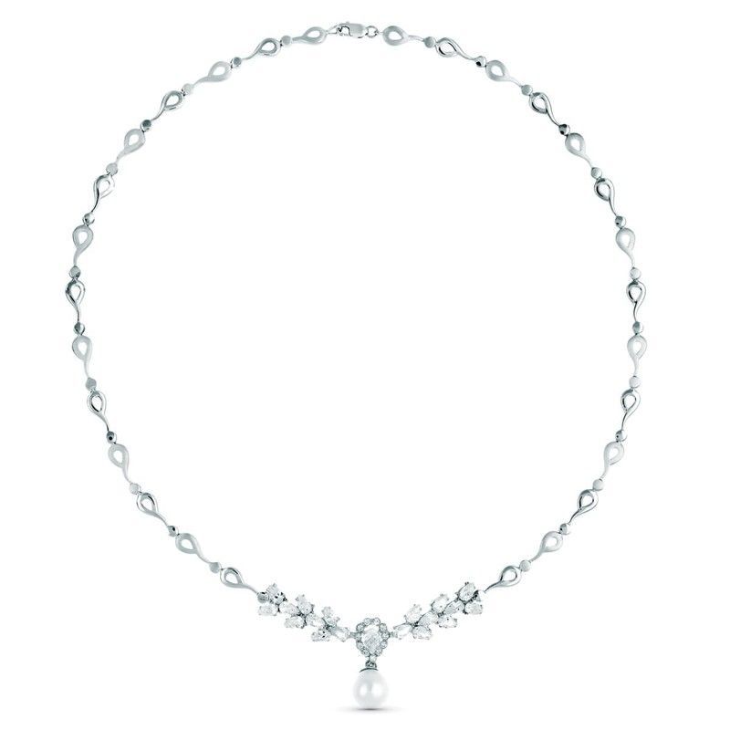 Gargantilla Oro Blanco 18kts 45cm 20421-3 Perla